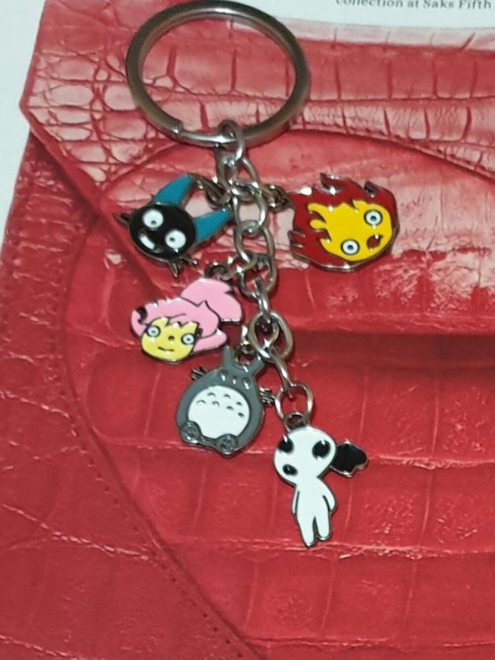 Spirited Away Totoro Soot Sprites Key Chain Keyring Handbag Backpack Accessory